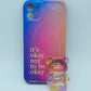 Funda protectora para iPhone con soporte para celular de oso