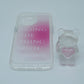 Funda protectora para iPhone con soporte para celular de oso con corazón