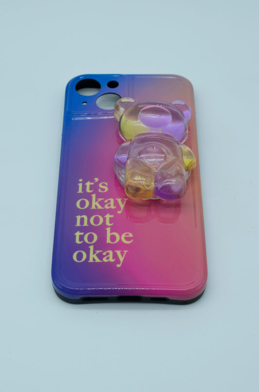 Funda protectora para iPhone con soporte para celular de oso