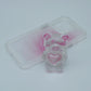 Funda protectora para iPhone con soporte para celular de oso con corazón